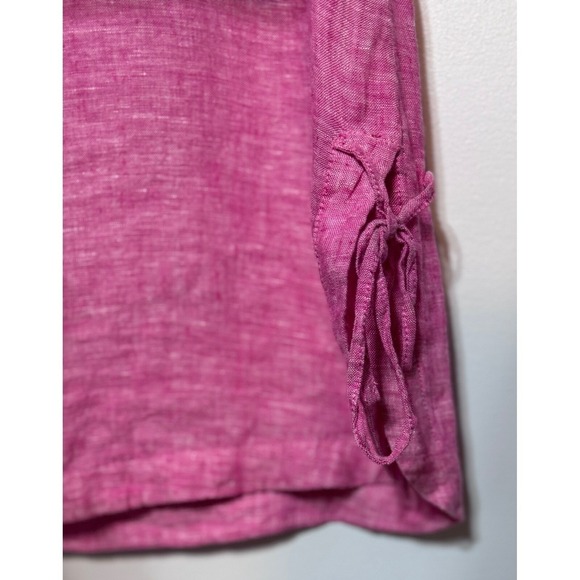 Isaac Mizrahi Parisian Chic 100% Linen Top Women Size M Lagenlook Cottagecore - Picture 5 of 6